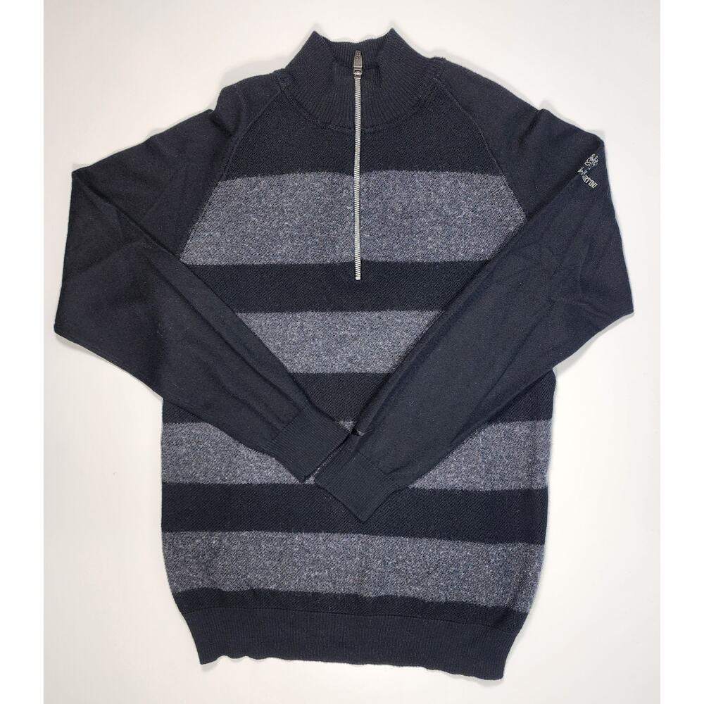 Nike Golf 1/4 Zip Sweater Men's Large Gray Striped